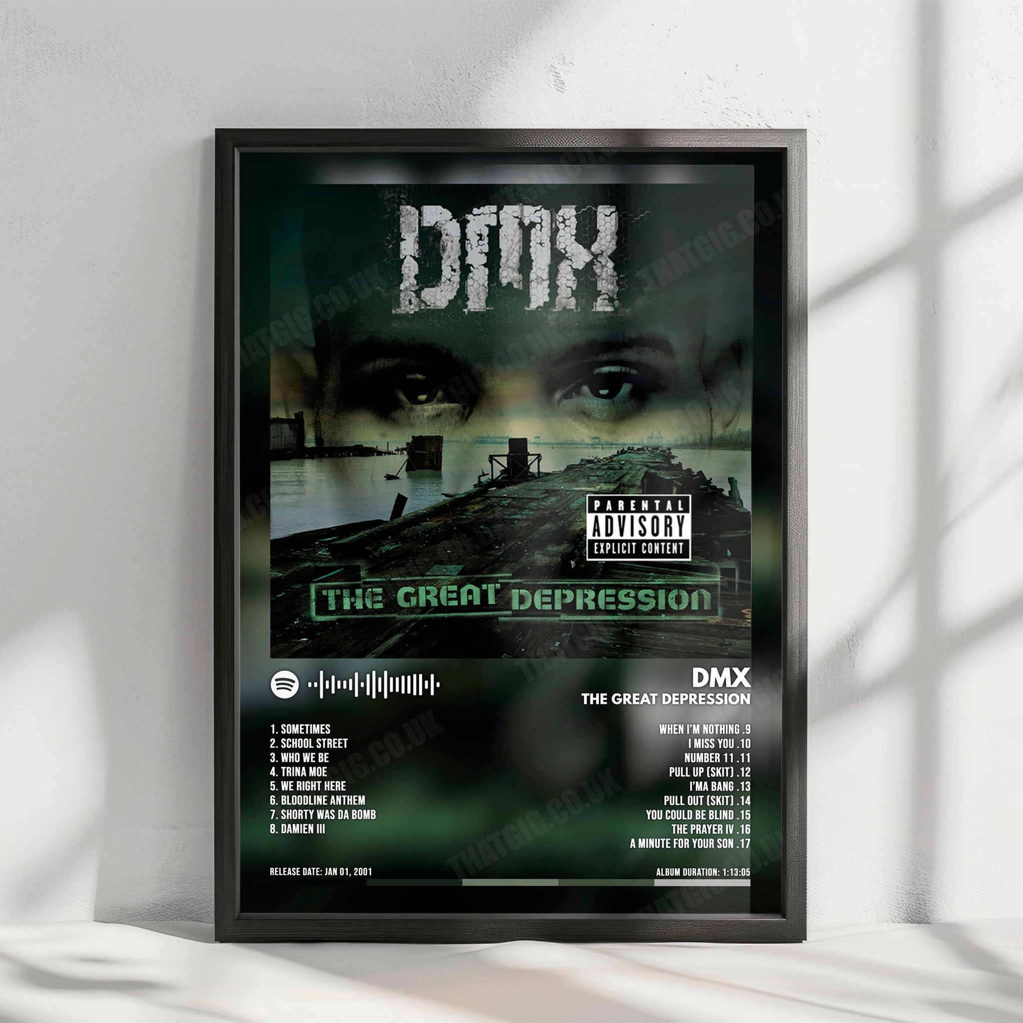 DMX "The Great Depression" Album Cover Poster - with Complete Tracklist