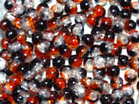 'Tortoiseshell'   3 Toned Crackle Glass Beads  6mm