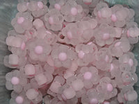 'Pink Daisy'  Frosted Acrylic Flower Shaped Beads   12x12.5x6mm, Hole: 2.5mm