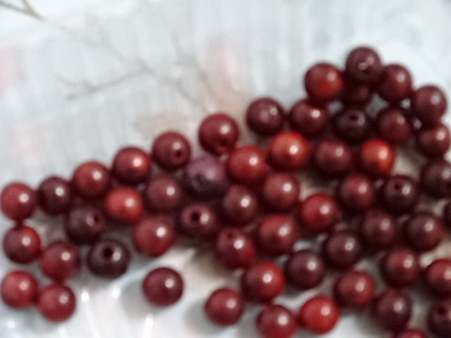 Natural Sandalwood Beads (undyed)  6mm  Hole 1.6mm