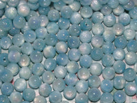 Iridescent Cool Blue   Resin Opaque Ab Rainbow Plated Beads  10mm