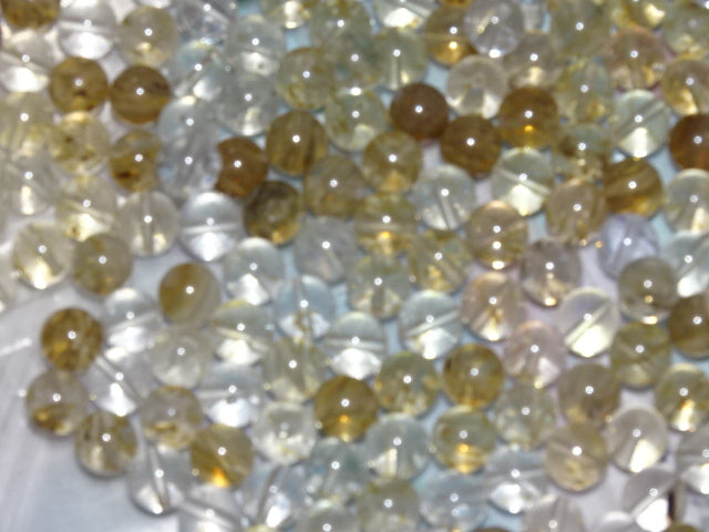 'Golden Crystal'  6mm 2 Toned Glass Beads  6mm