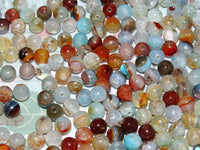 Natural Faceted 'Dragon Vein' Dyed Agate Beads   8mm