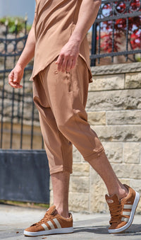QL Relaxed Shorts Bermuda AZUR S24 in Dark Camel