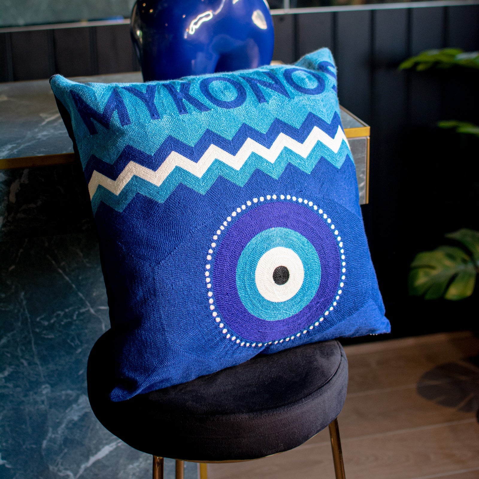 Mykonos Needlepoint Cushion