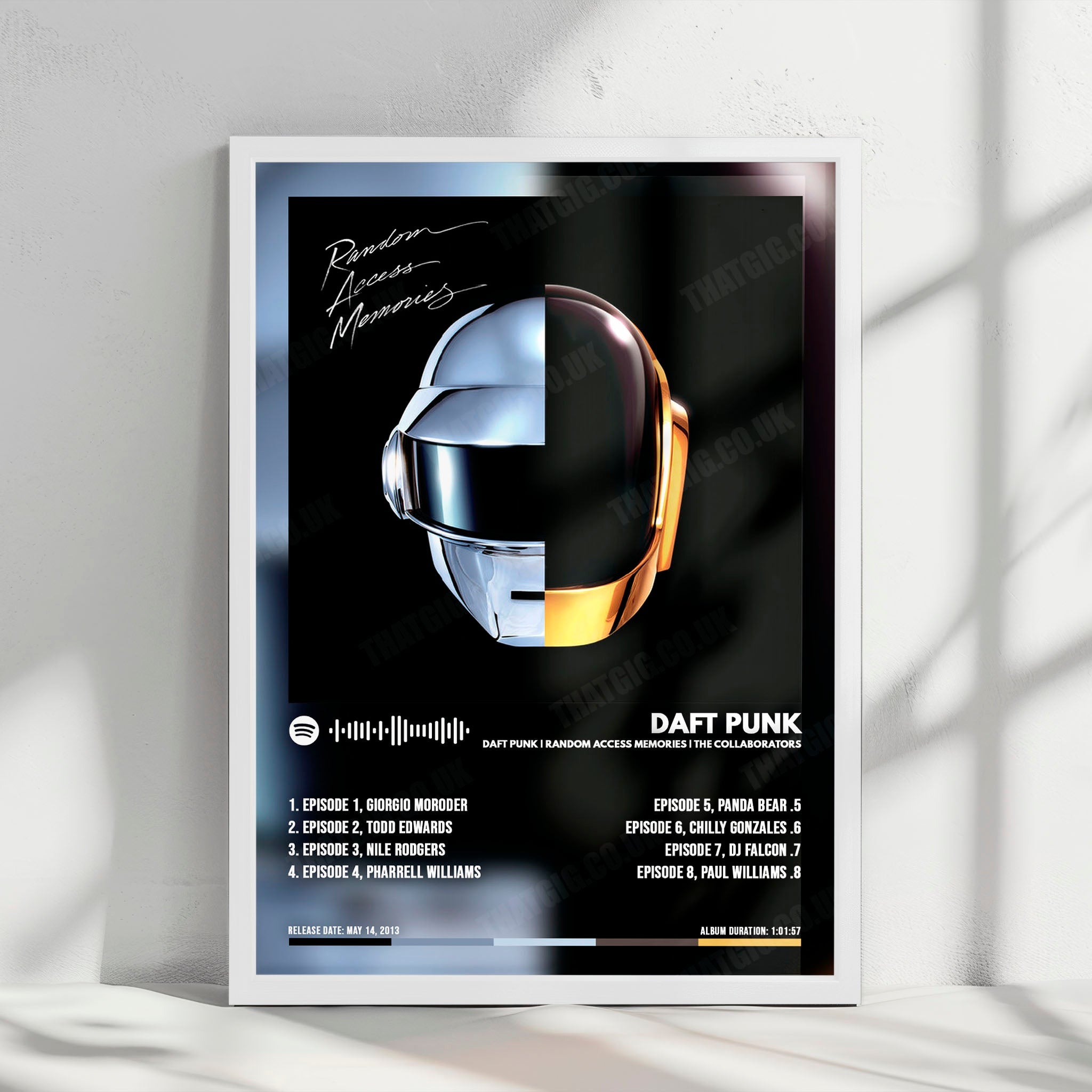 Daft Punk "Random Access Memories - The Collaborators" Album Cover Poster - with Complete Tracklist