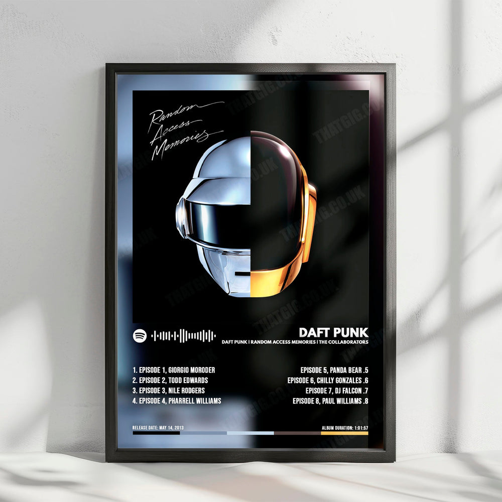 Daft Punk "Random Access Memories - The Collaborators" Album Cover Poster - with Complete Tracklist