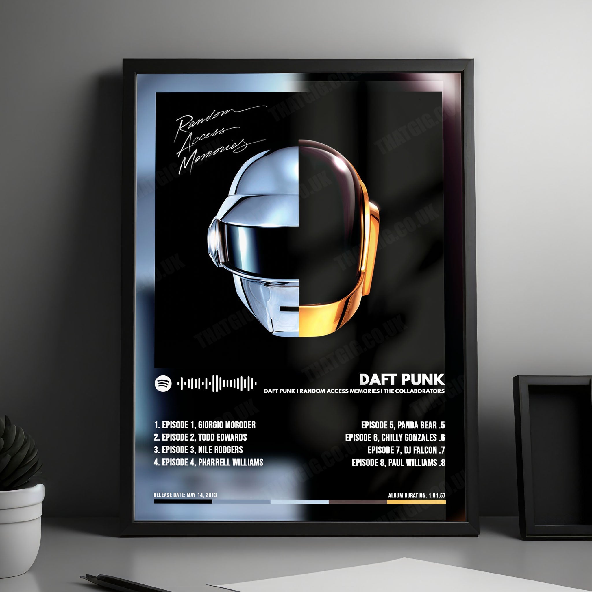 Daft Punk "Random Access Memories - The Collaborators" Album Cover Poster - with Complete Tracklist