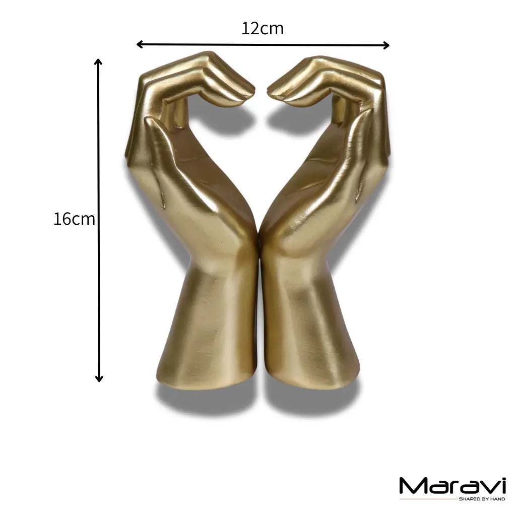 Darela Gold Heart Hands Ornament - Symbol of Love and Unity