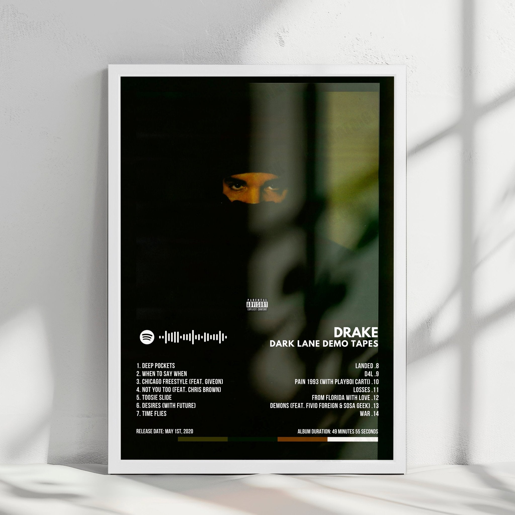 Drake "Dark Lane Demo Tapes" Album Cover Poster - with Complete Tracklist
