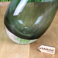 Daruni Luxury Forest Green Glass Vase with Angled Design