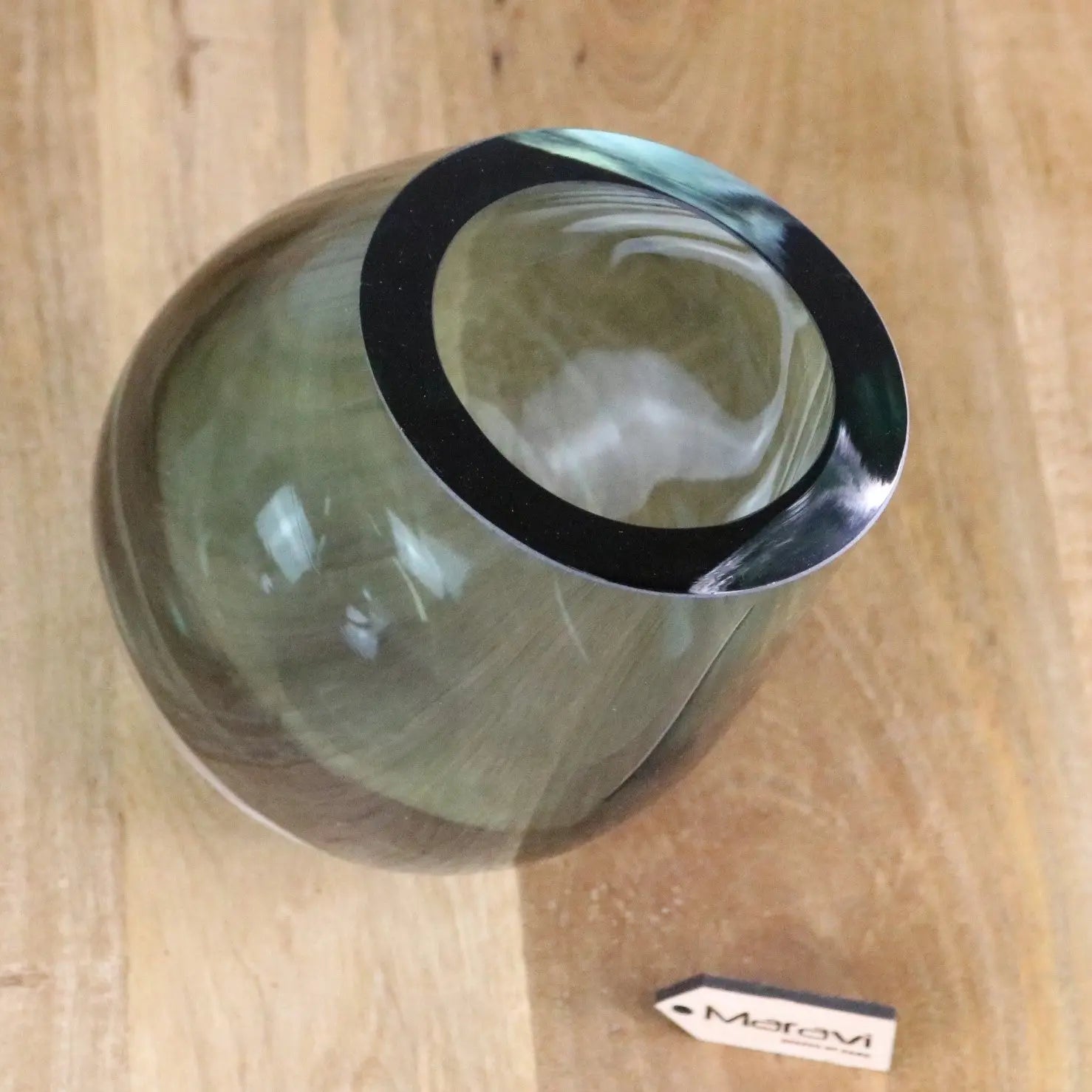 Daruni Luxury Green Glass Vase Angled Design