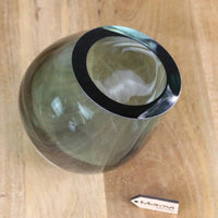 Daruni Luxury Forest Green Glass Vase with Angled Design