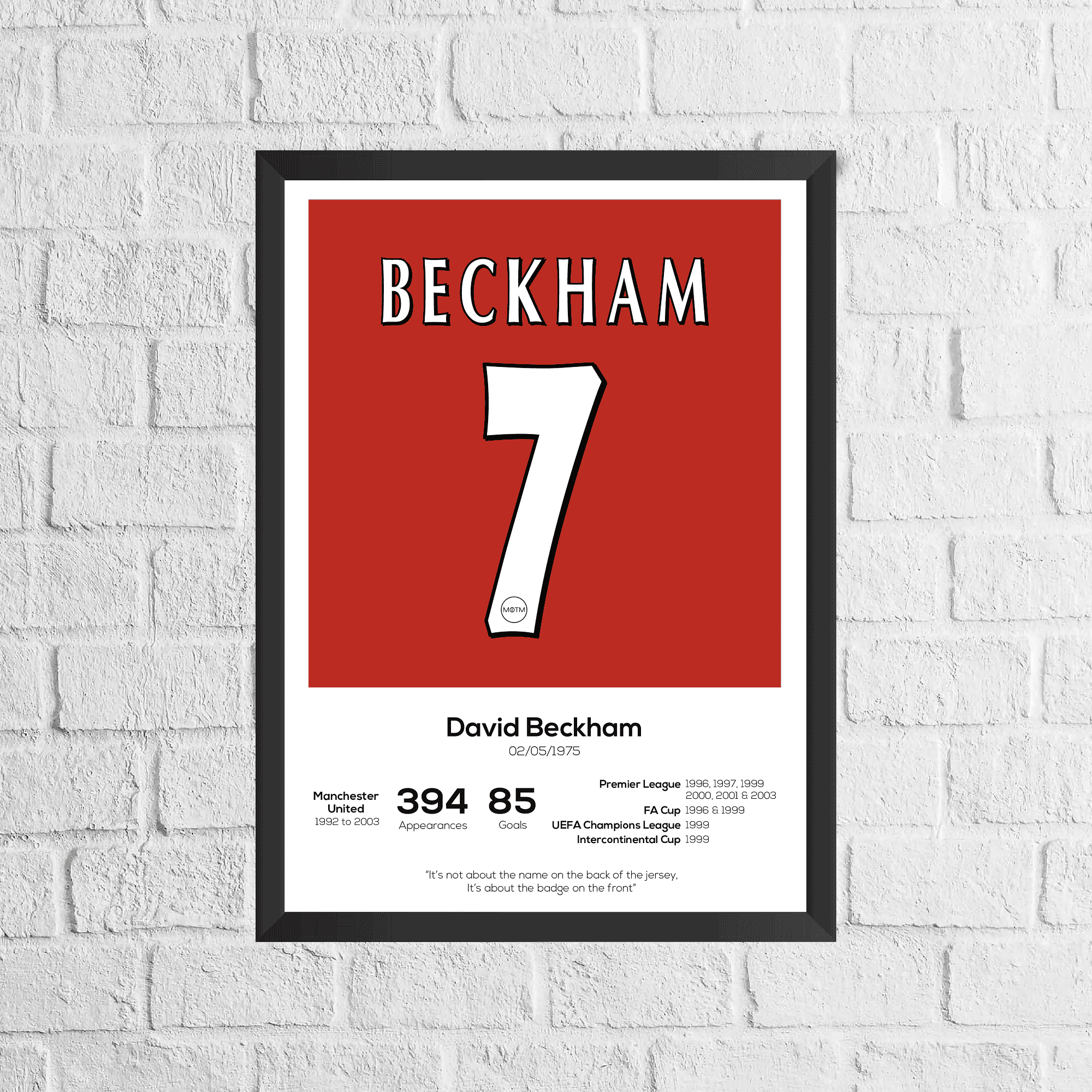 David Beckham Legend Stats Print