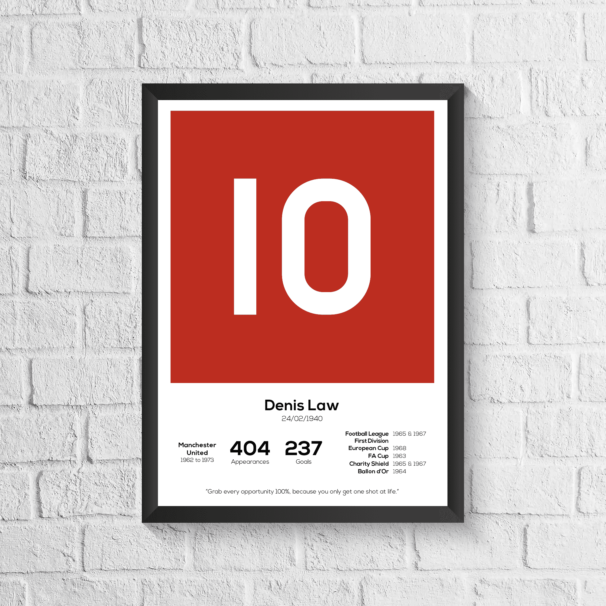 Denis Law Legend Stats Print
