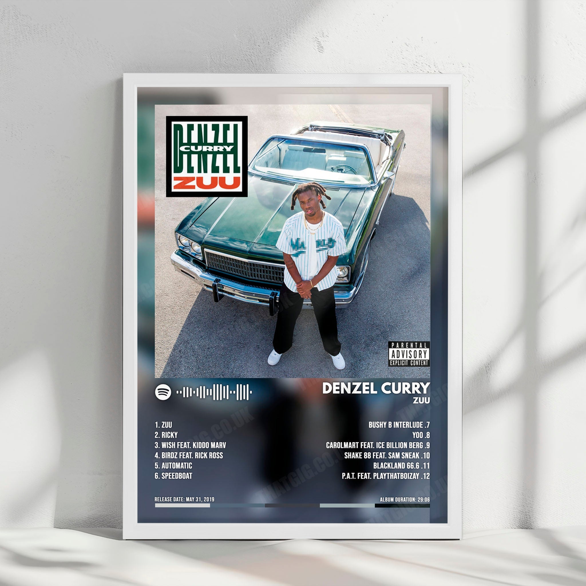 Denzel Curry "ZUU" Album Cover Poster - with Complete Tracklist