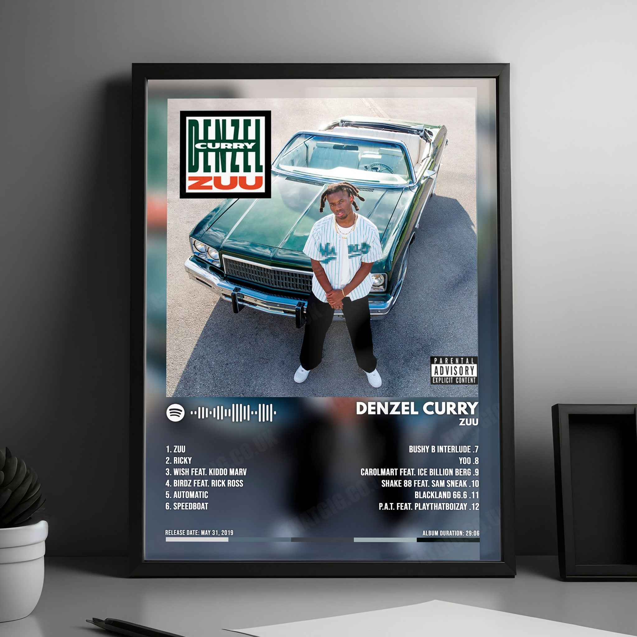 Denzel Curry "ZUU" Album Cover Poster - with Complete Tracklist