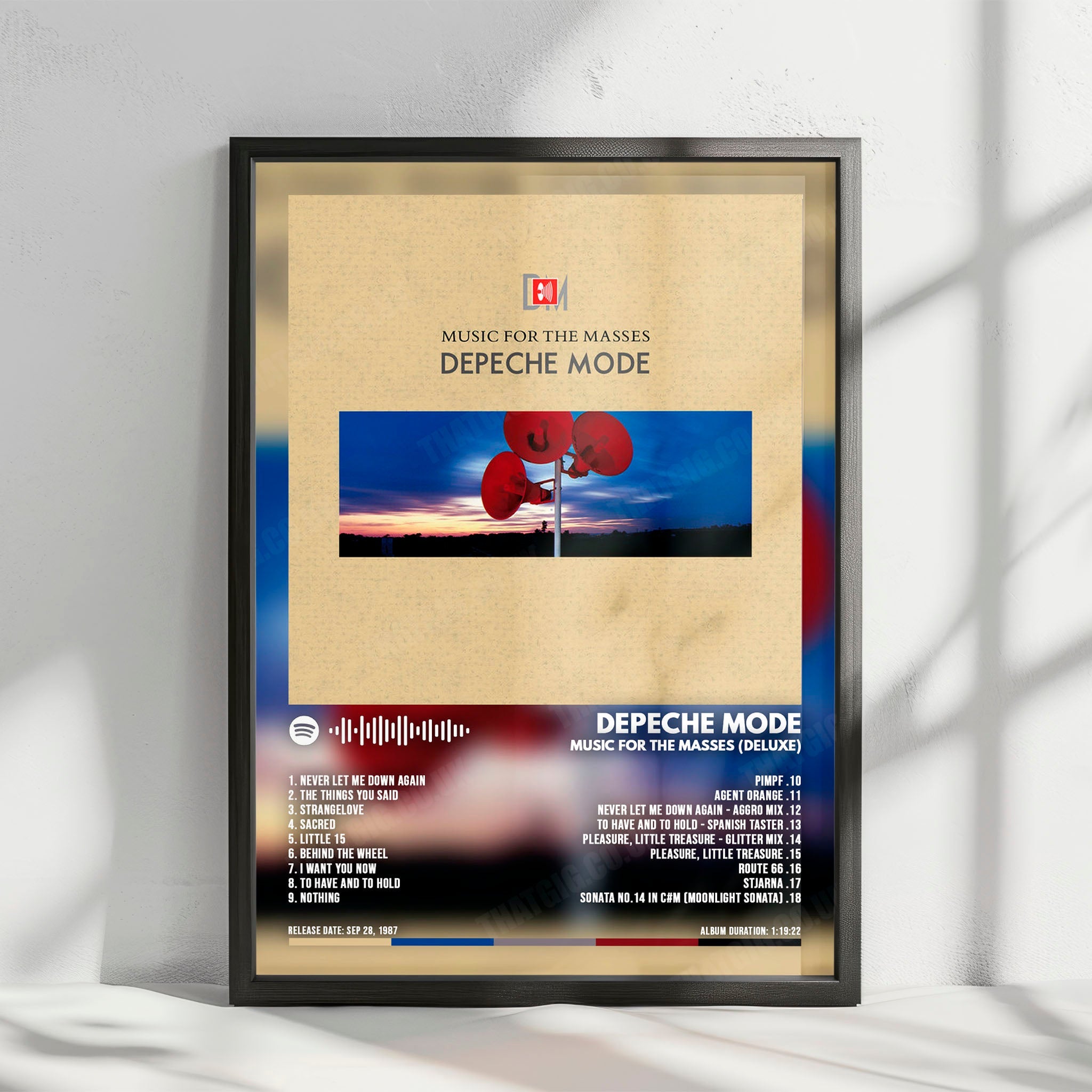 Depeche Mode "Music for the Masses" Album Cover Poster - with Complete Tracklist