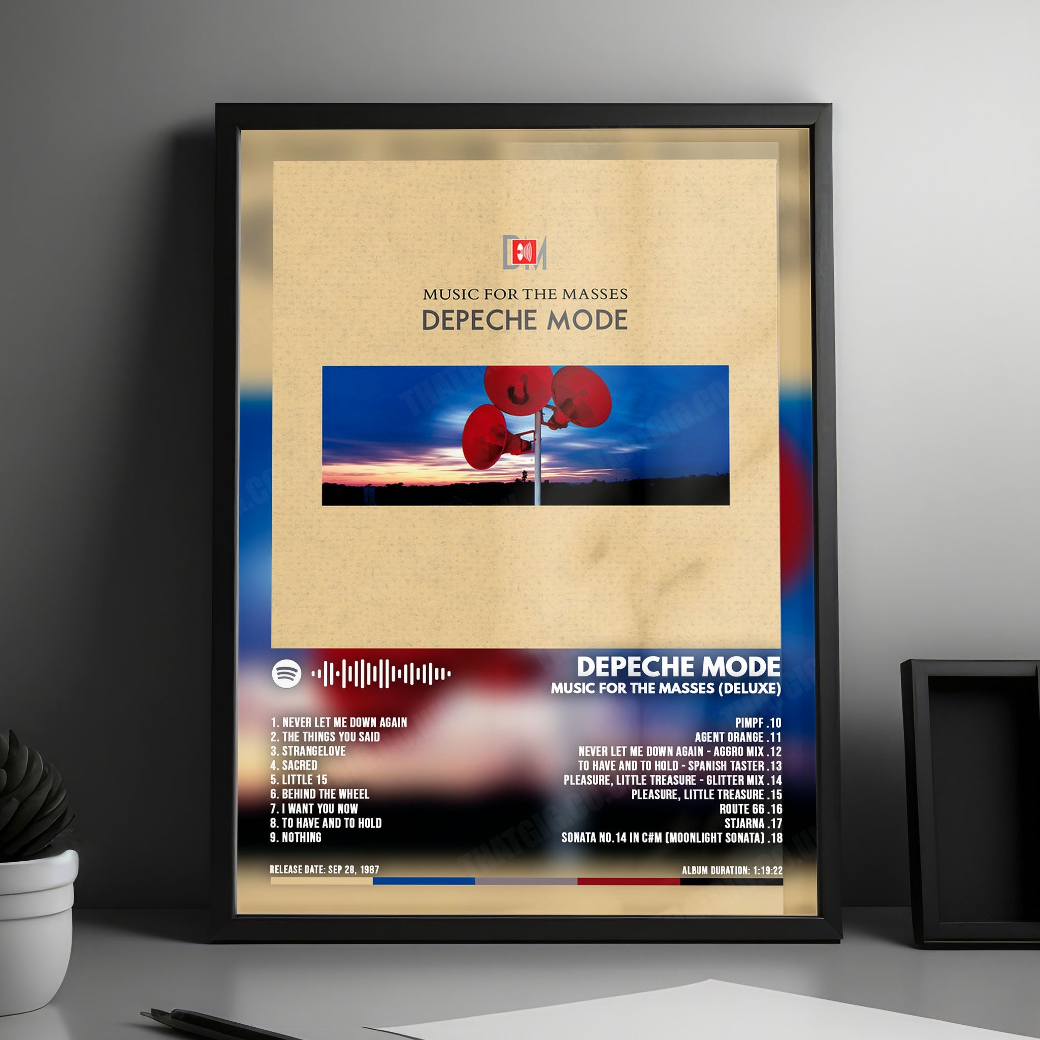 Depeche Mode "Music for the Masses" Album Cover Poster - with Complete Tracklist