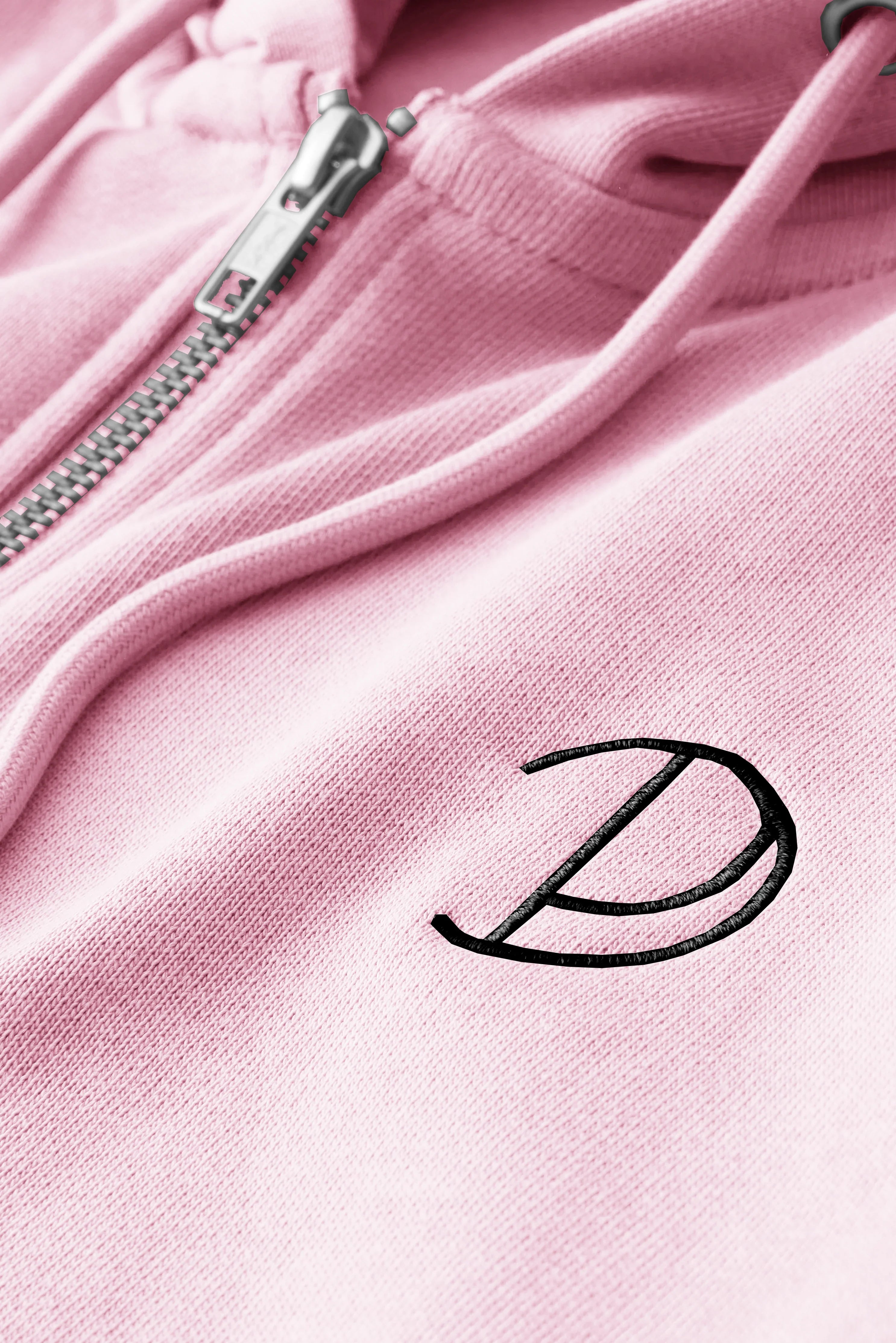 Embroidered P Zip-Up Hoodie