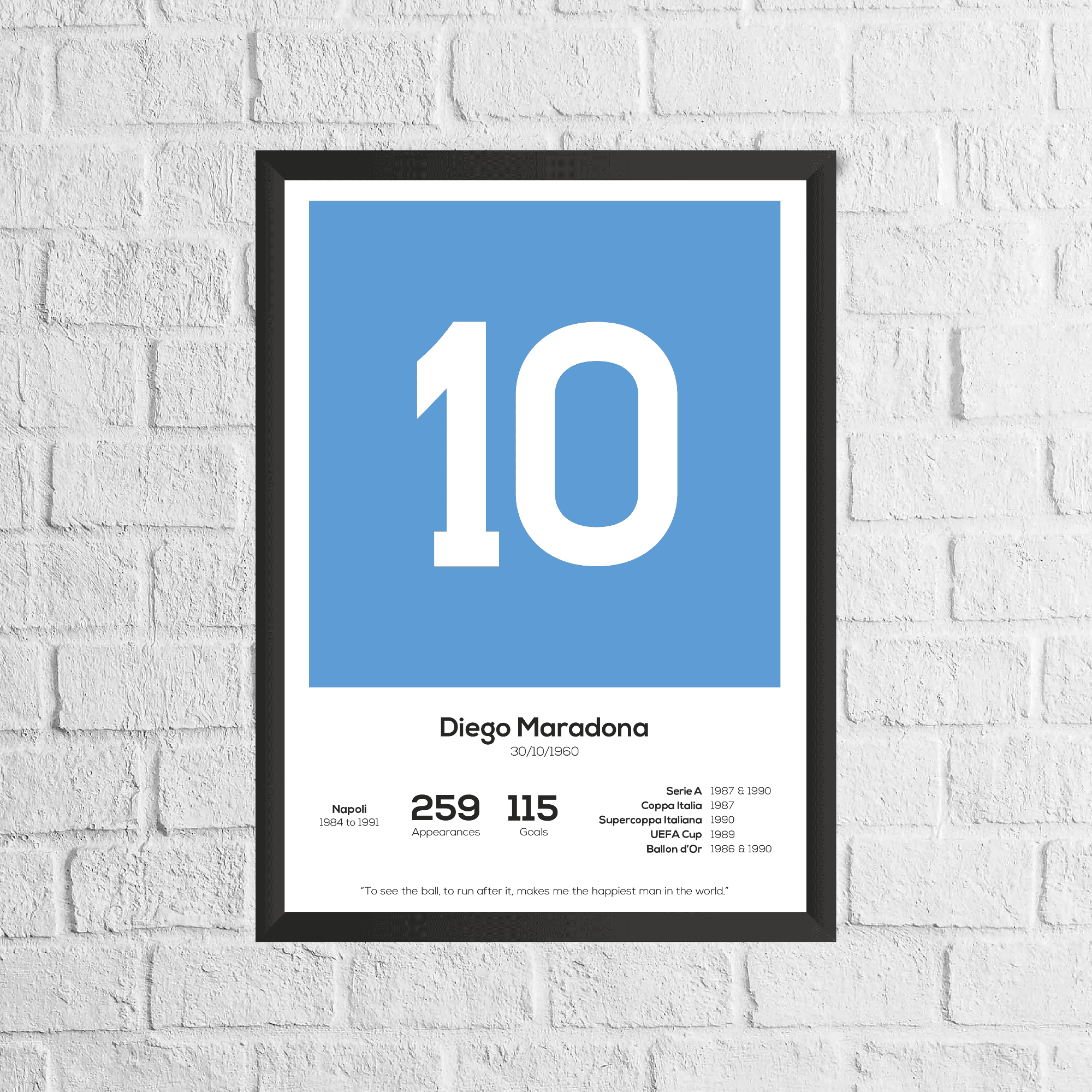 Diego Maradona Legend Stats Print