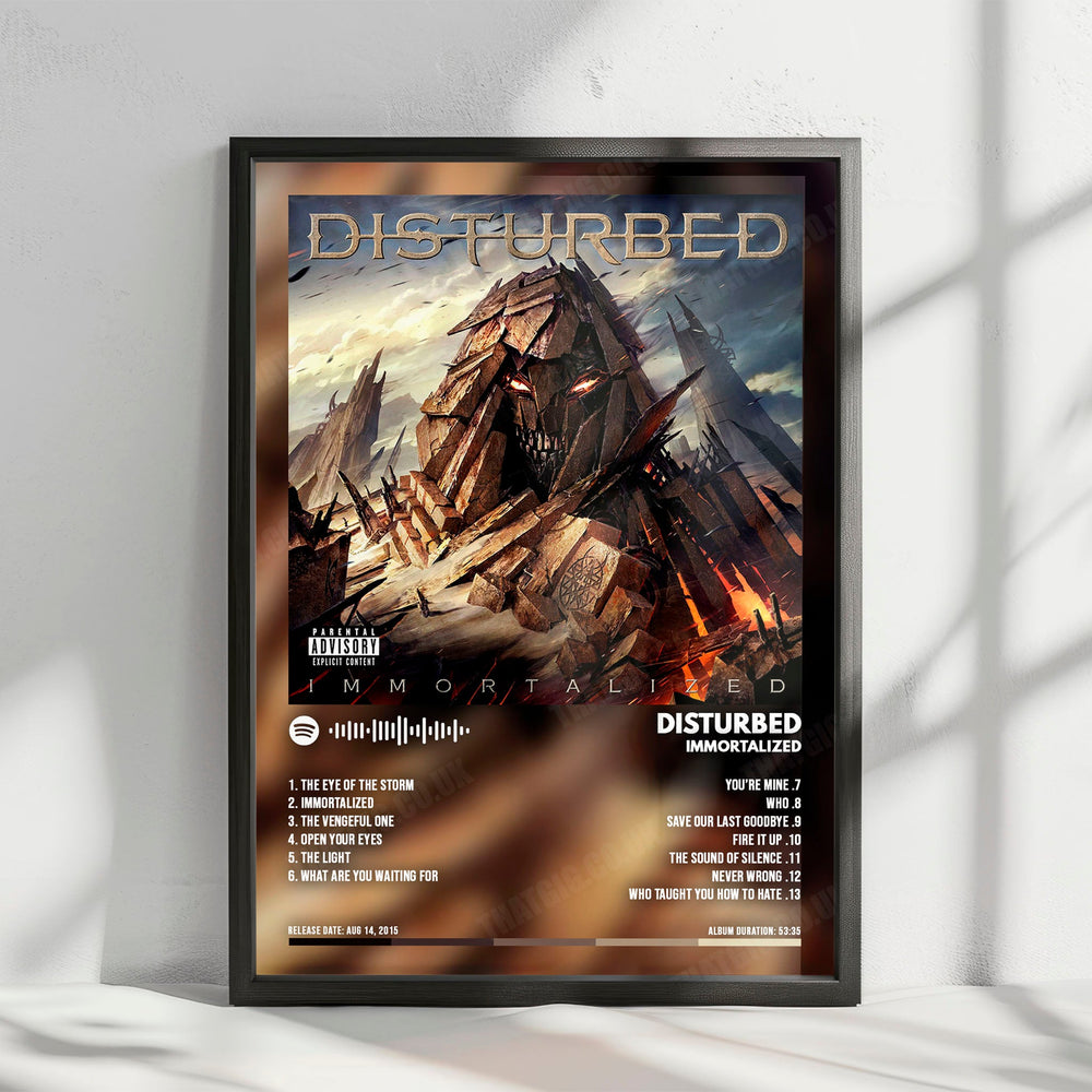 Disturbed "Immortalized  " Album Cover Poster - with Complete Tracklist