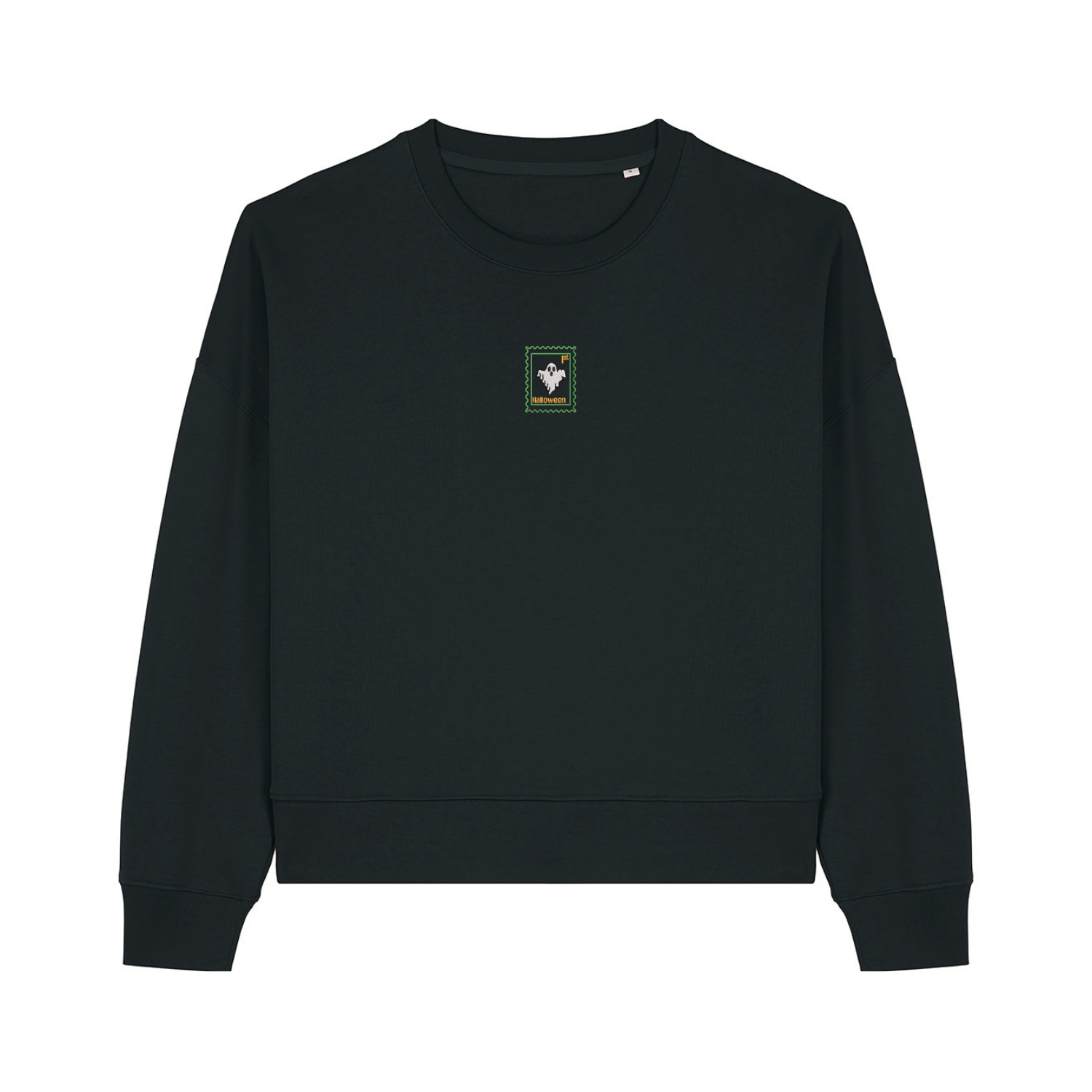 Cute Spooky Ghost Cropped Sweatshirt - Halloween - Relaxed Fit