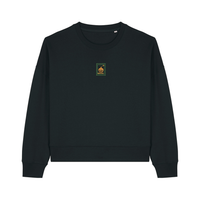 Spooky Pumpkin Cropped Sweatshirt - Halloween - Relaxed Fit