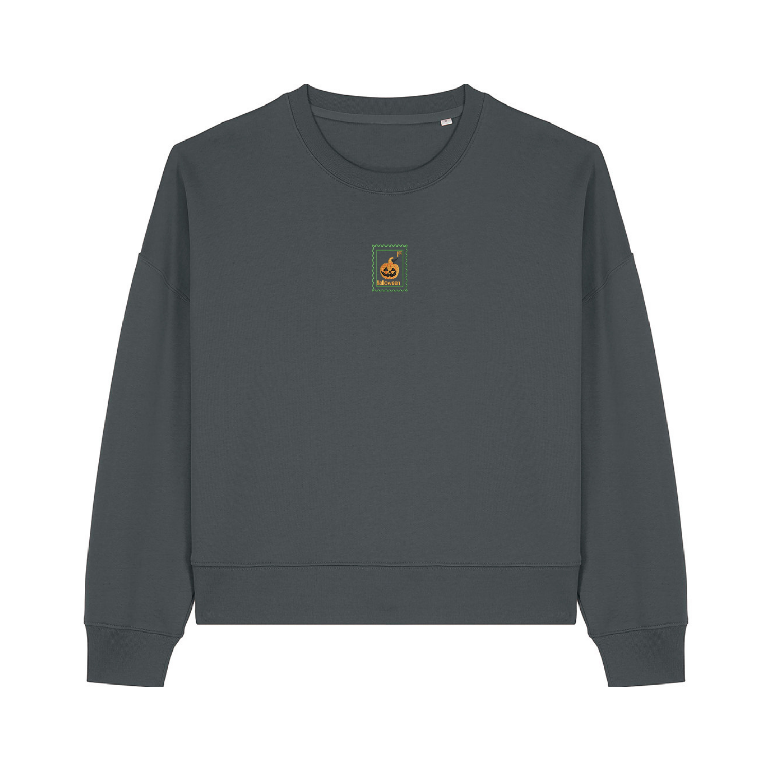 Spooky Pumpkin Cropped Sweatshirt - Halloween - Relaxed Fit