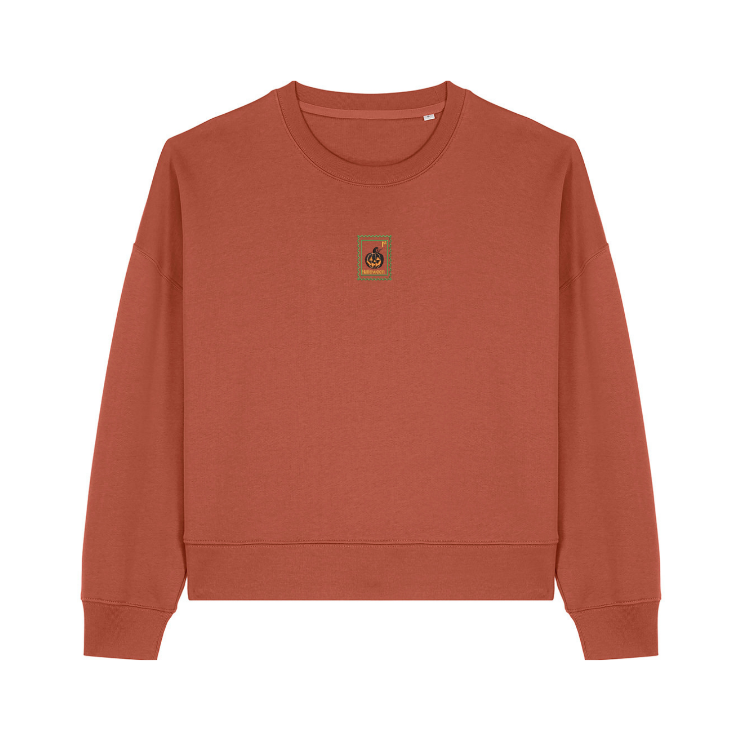 Spooky Pumpkin Cropped Sweatshirt - Halloween - Relaxed Fit