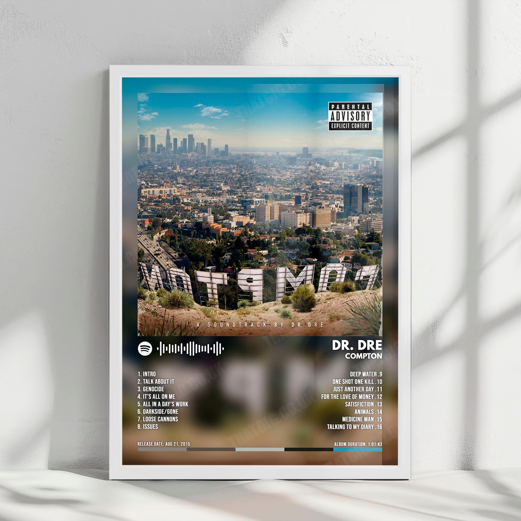 Dr. Dre "Compton" Album Cover Poster - with Complete Tracklist