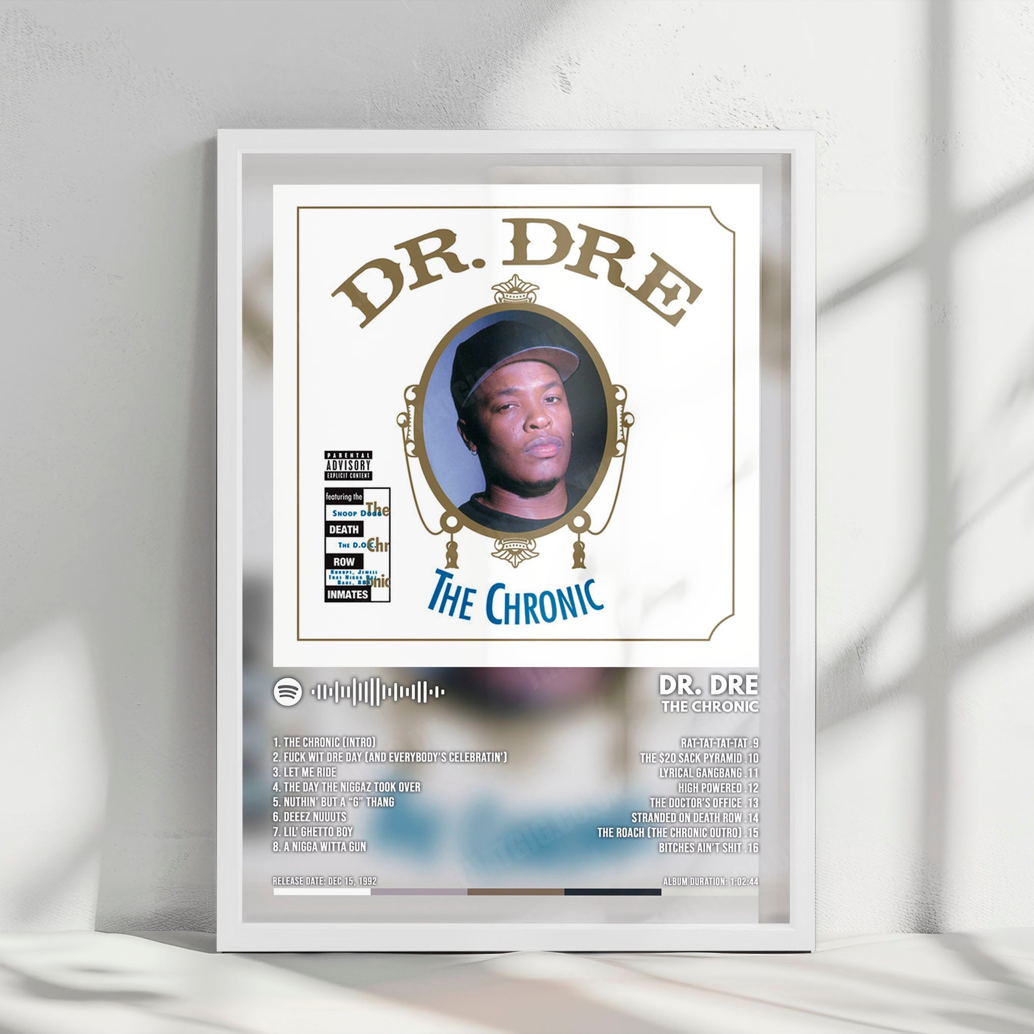 Dr. Dre "The Chronic" Album Cover Poster - with Complete Tracklist