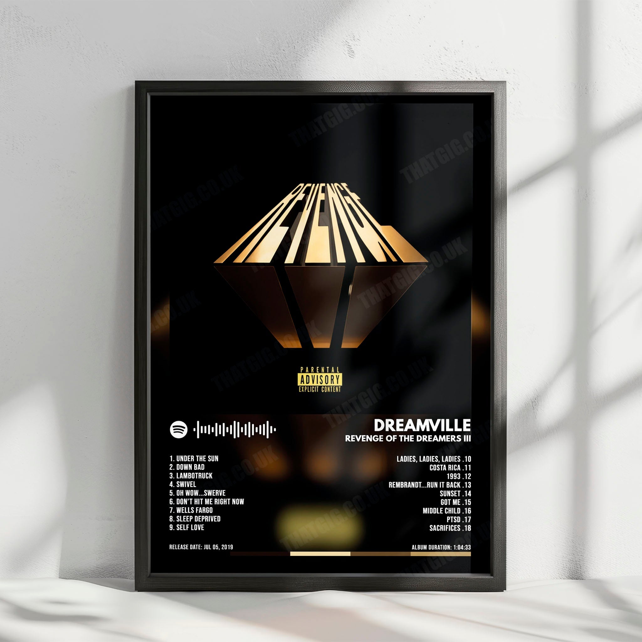 Dreamville "Revenge of the Dreamers III" Album Cover Poster - with Complete Tracklist
