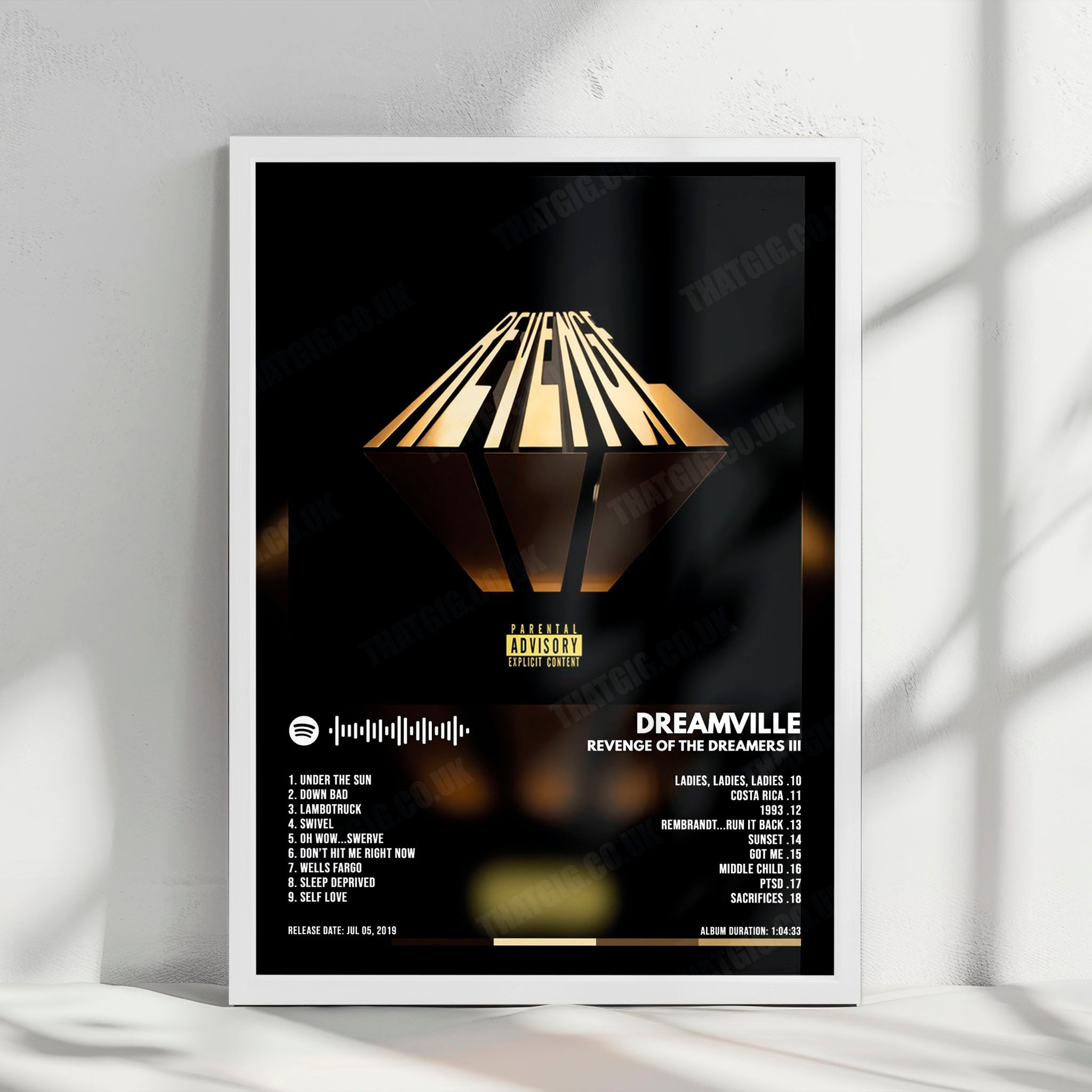 Dreamville "Revenge of the Dreamers III" Album Cover Poster - with Complete Tracklist