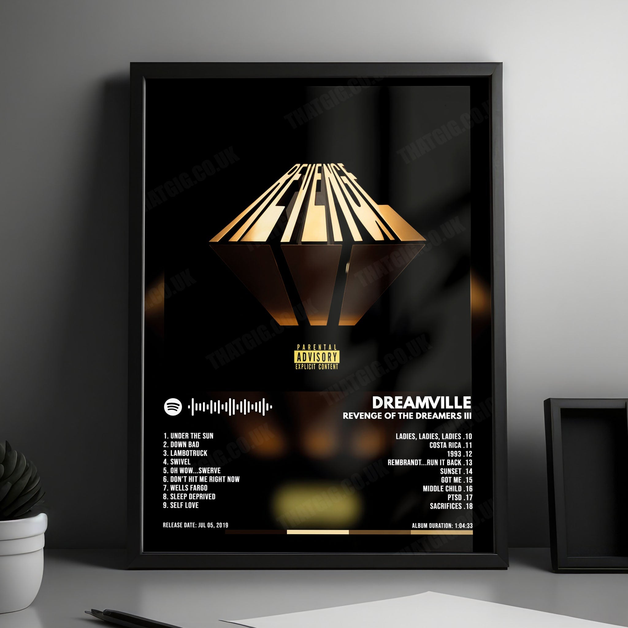 Dreamville "Revenge of the Dreamers III" Album Cover Poster - with Complete Tracklist