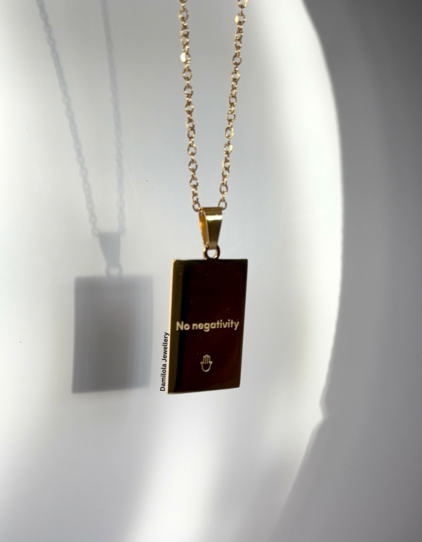 ‘Good energy. No negativity’ Necklace - Gold/Silver - Double Sided