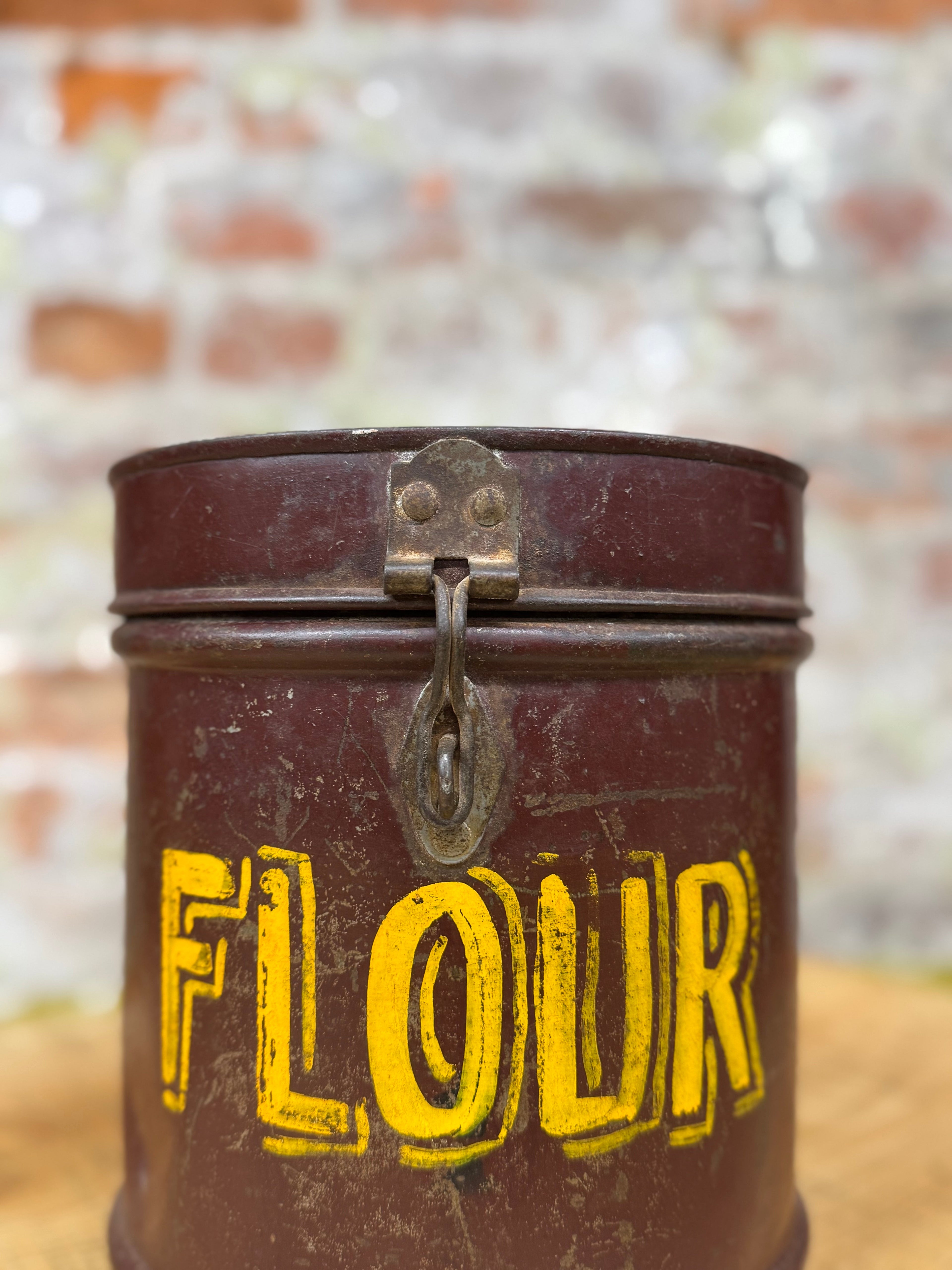 Vintage Galvanised Metal Tub Container / Flour Bin / Rice Dog Food Container / C