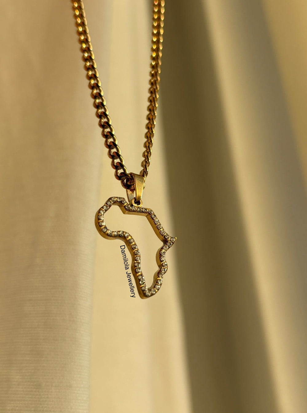 Africa ‘Atanda’ Gold Diamanté Outline Necklace - Limited Edition