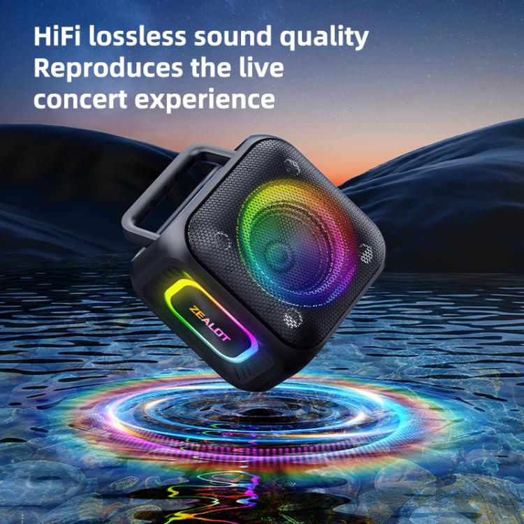 Zealot PT01 30W Portable Outdoor IPX6 RGB Stereo Bluetooth Speaker