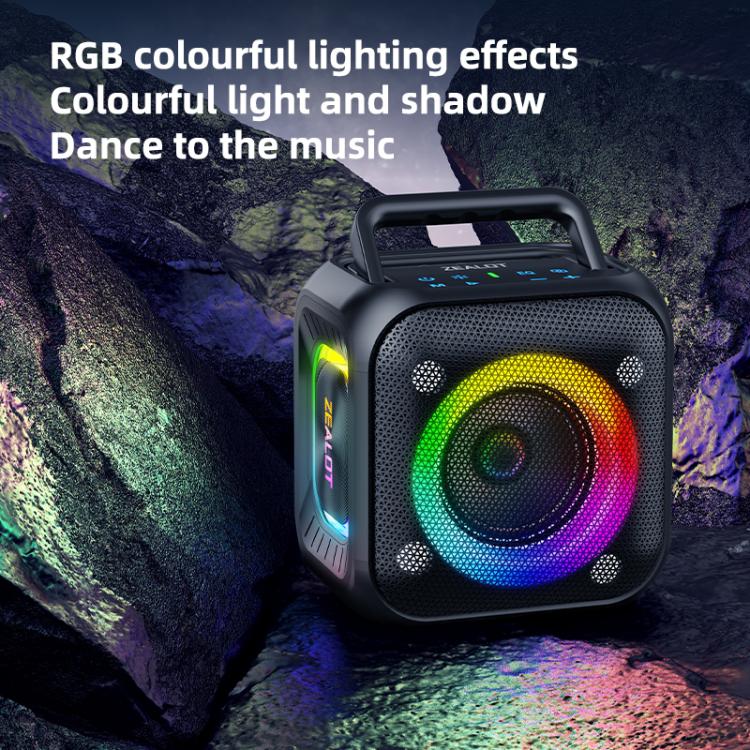 Zealot PT01 30W Portable Outdoor IPX6 RGB Stereo Bluetooth Speaker