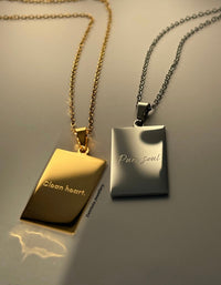 ‘Clean heart. Pure soul’ Necklace - Gold/Silver - Double sided