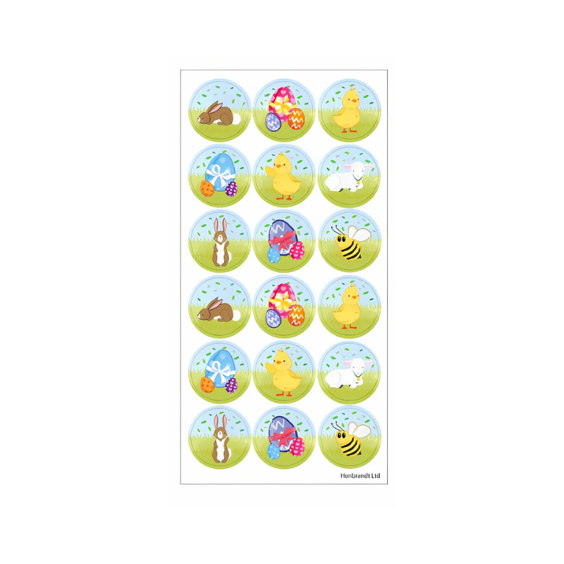 Easter Sticker Sheet With 18 Stickers