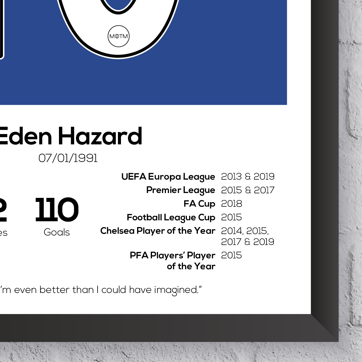 Eden Hazard Legend Stats Print