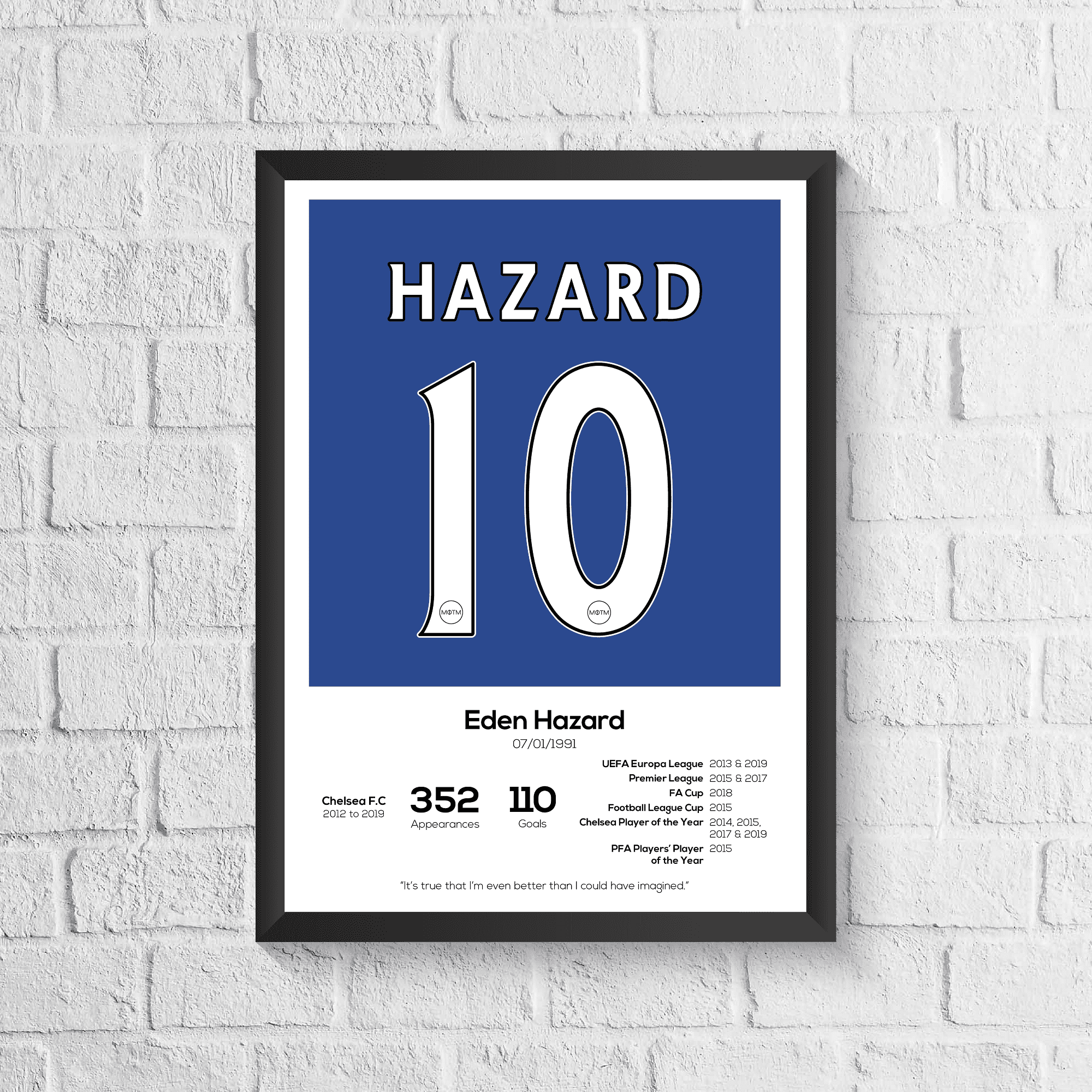 Eden Hazard Legend Stats Print