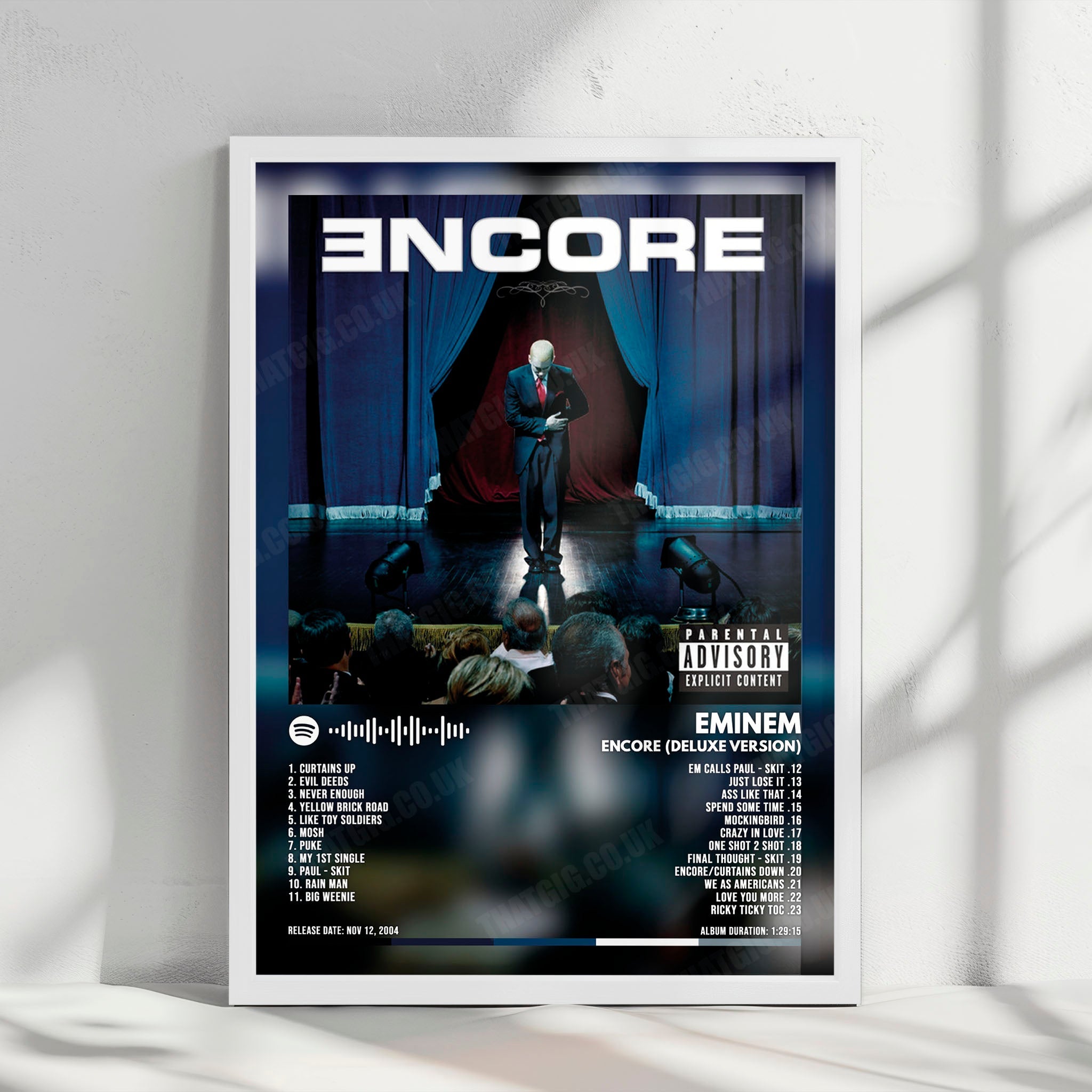 Eminem "Encore" Album Cover Poster - with Complete Tracklist
