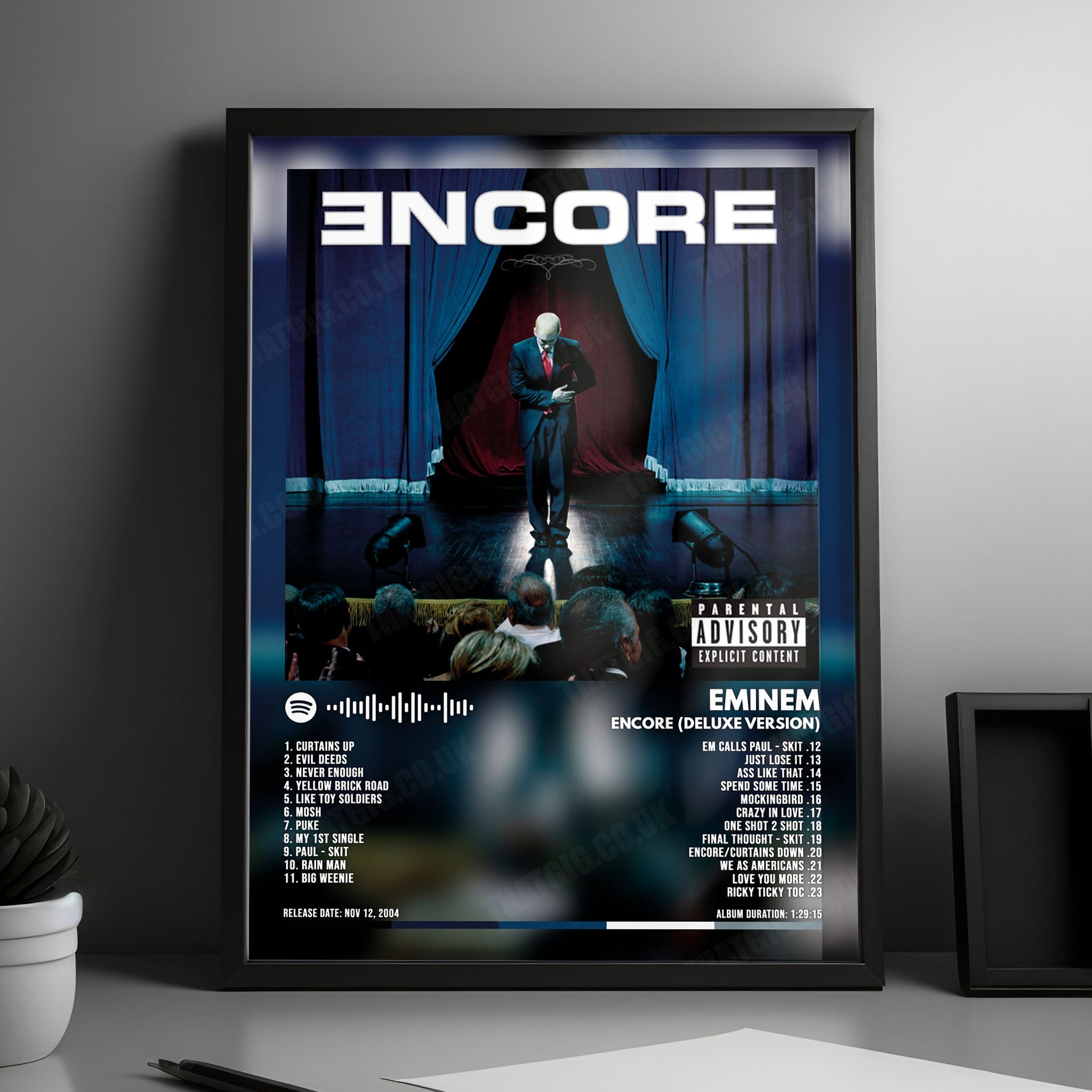 Eminem "Encore" Album Cover Poster - with Complete Tracklist