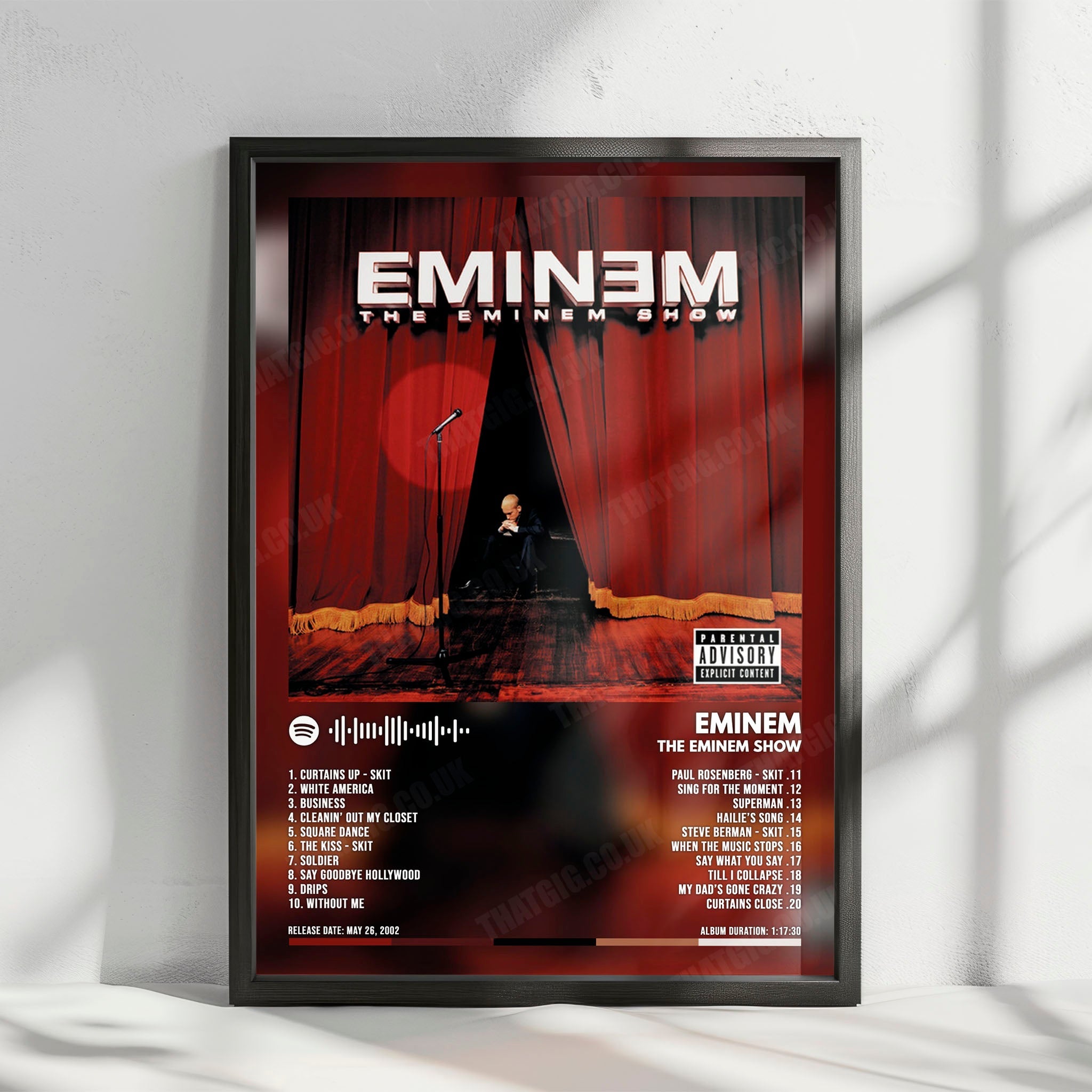 Eminem "The Eminem Show" Album Cover Poster - with Complete Tracklist