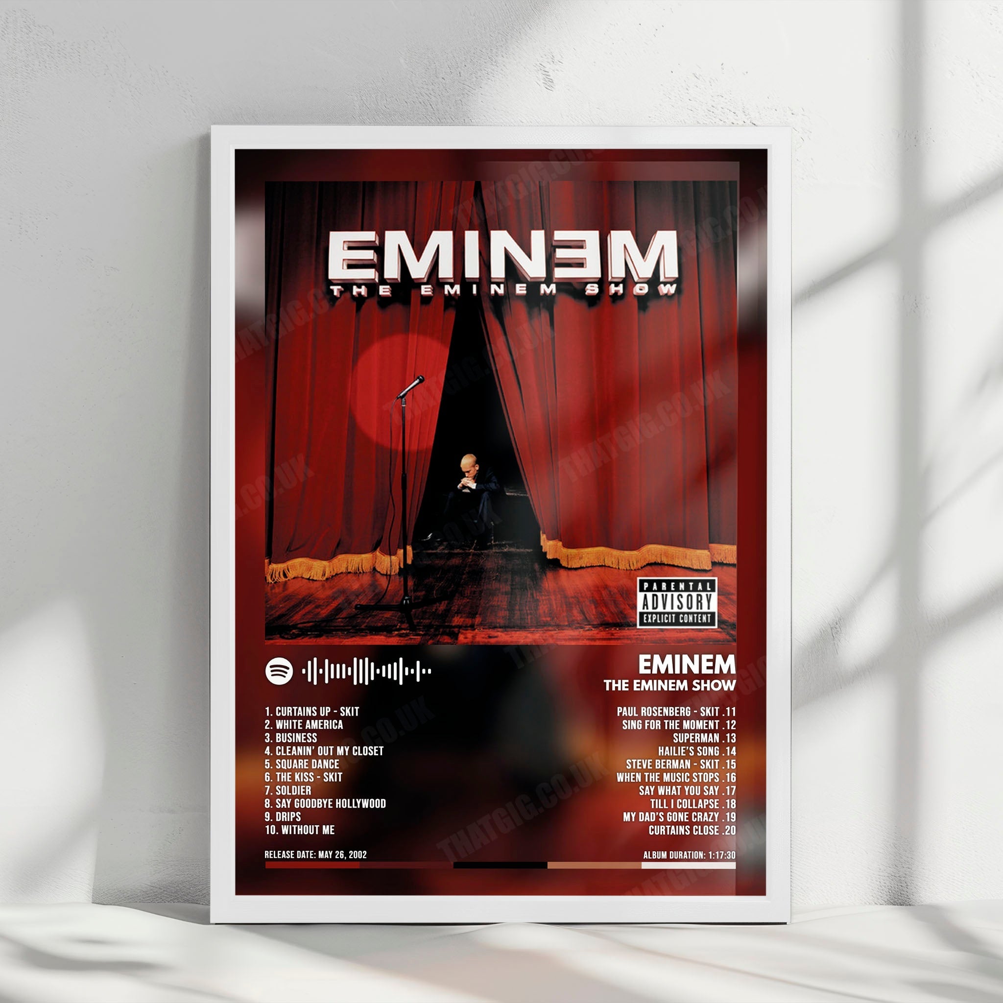 Eminem "The Eminem Show" Album Cover Poster - with Complete Tracklist