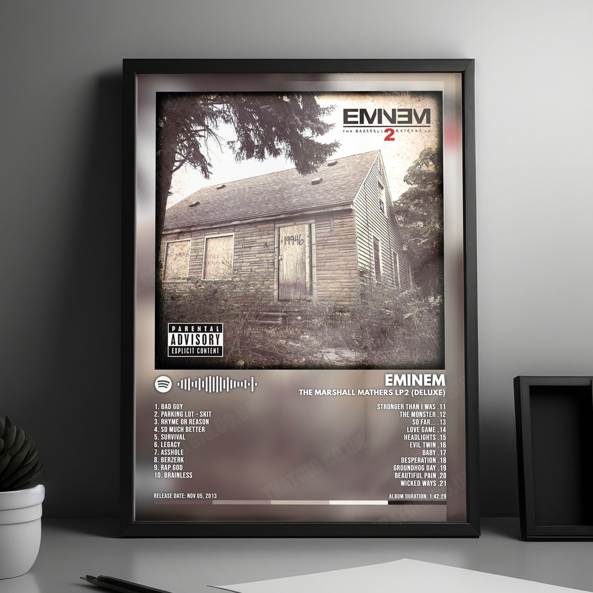 Eminem "The Marshall Mathers LP 2" Album Cover Poster - with Complete Tracklist