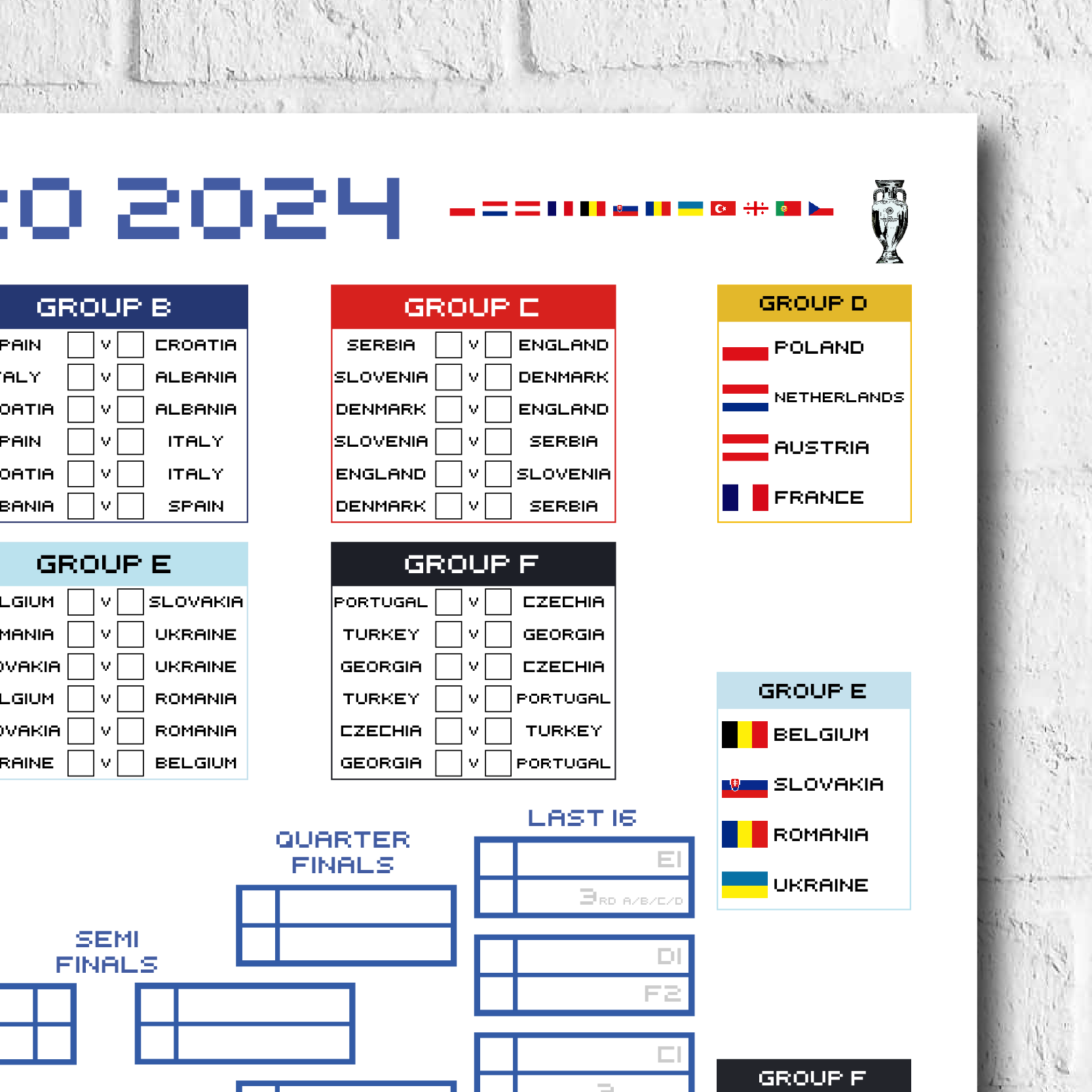 Retro Euro 2024 Wall Chart